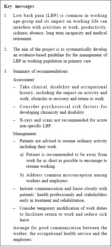 UA (Key message)